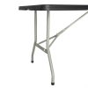 Bolero Rectangular Centre Folding Utility Table Black 6ft (Single)