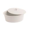 Olympia Whiteware Oval Casserole Dish with Lid 2.2Ltr