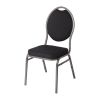 Bolero Oval Back Banquet Chairs Grey & Black (Pack of 4)