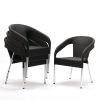 Bolero Wicker Wraparound Bistro Chairs Charcoal (Pack of 4)