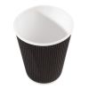 Fiesta Recyclable Coffee Cups Ripple Wall Black 340ml / 12oz