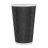 Fiesta Recyclable Ripple Wall Takeaway Coffee Cups Black 455ml / 16oz