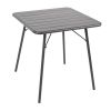 Bolero Square Slatted Steel Table Grey 700mm