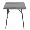 Bolero Square Slatted Steel Table Grey 700mm