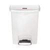 Rubbermaid Slim Jim Step on Bin Front Pedal 30Ltr White