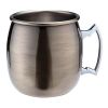 Beaumont Antique Brass Plated Curved Moscow Mule Mug 500ml