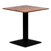 Square Dining Table with Turin Metal Base Laminate Planked Oak Effect