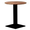 Turin Metal Base Round Dining Table with Laminate Top Planked Oak 600mm