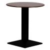 Turin Metal Base Round Dining Table with Laminate Top Walnut 600mm