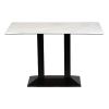 Turin Metal Base Rectangular Dining Table with Laminate Top Marble 1200x700mm