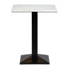 Square Poseur Table with Turin Metal Base Laminate Marble Effect