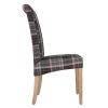 Bolero Austin Dining Chairs Grey Tartan (Pack of 2)