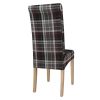 Bolero Austin Dining Chairs Grey Tartan (Pack of 2)