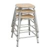 Bolero Galvanised Steel Low Stools with Wooden Seatpad (Pack of 4)