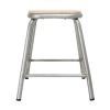 Bolero Galvanised Steel Low Stools with Wooden Seatpad (Pack of 4)