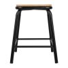 Bolero Cantina Low Stools with Wooden Seat Pad Black (Pack of 4)