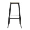 Bolero Cantina High Stools with Wooden Seat Pad Black (Pack of 4)