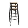 Bolero Cantina High Stools with Wooden Seat Pad Black (Pack of 4)