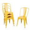 Bolero Bistro Steel Side Chairs Yellow (Pack of 4)