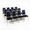 Bolero Square Back Banquet Chairs Blue & Gold (Pack of 4)