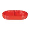 Olympia Kristallon Small Polypropylene Compartment Food Trays Red 321mm