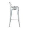 Bolero Bistro Galvanised Steel High Stool with Backrest (Pack of 4)