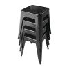 Bolero Bistro Steel?Low Stool Black (Pack Of 4)