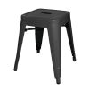 Bolero Bistro Steel?Low Stool Black (Pack Of 4)