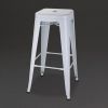 Bolero Bistro Galvanised Steel High Stools White (Pack of 4)