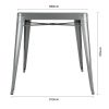 Bolero Bistro Square Steel Table Gun Metal 668mm