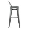 Bolero Bistro High Stool With Backrest Gun Metal (Pack of 4)