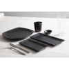 Olympia Kristallon Fusion Melamine Rounded Square Plates Black 250mm (Pack of 6)