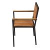 Bolero Steel & Acacia Armchair (Pack of 4)