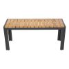 Bolero Rectangular Steel and Acacia Benches 1000mm (Pack of 2)