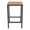 Bolero Square Steel and Acacia Bar Table 600mm