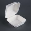 Fiesta Compostable Bagasse Burger Boxes with Bottom Ridges 153mm (Pack of 500)