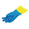 MAPA Alto 405 Liquid-Proof Heavy-Duty Janitorial Gloves Blue and Yellow