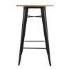 Bolero Bistro Bar Table with Wooden Top Black