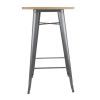 Bolero Bistro Bar Table with Wooden Top Gun Metal