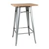 Bolero Bistro Bar Table with Wooden Top Galvanised Steel (Single)