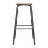 Bolero Cantina High Stools with Wooden Seat Pad Metallic Grey (Pack of 4)