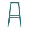 Bolero Cantina High Stools with Wooden Seat Pad Teal (Pack of 4)