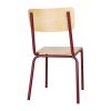 Bolero Cantina Side Chairs with Wooden Seat Pad and Backrest Wine Red (Pack of 4)