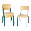 Bolero Cantina Side Chairs with Wooden Seat Pad and Backrest Teal (Pack of 4)