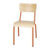 Bolero Cantina Side Chairs with Wooden Seat Pad and Backrest Orange (Pack of 4)