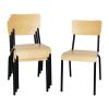 Bolero Cantina Side Chairs with Wooden Seat Pad and Backrest Black (Pack of 4)