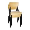 Bolero Cantina Side Chairs with Wooden Seat Pad and Backrest Black (Pack of 4)