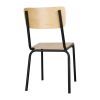 Bolero Cantina Side Chairs with Wooden Seat Pad and Backrest Black (Pack of 4)