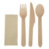 eGreen Individually Kraft Wrapped 4-in-1 Wooden Cutlery Set (Pack of 250)