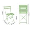 Bolero Pavement Style Steel Folding Chairs Light Green (Pack of 2)